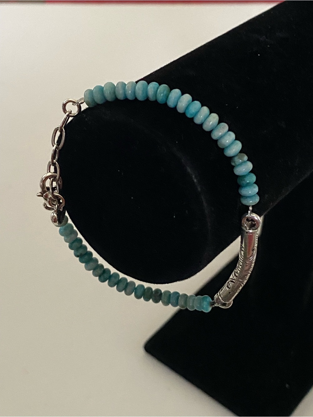 Brighton Blue Turquoise Beaded Silver Southwestern Accent Bracelet  NEW